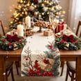 thumbnail image 2 of Hvmvliv 12x71 Inch Christmas Linen Table Banner with Festive Holiday Patterns for Dining Table Home Party Table Runners Decoration Multicolor, 2 of 6