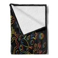 thumbnail image 2 of Let It Go Soft Flannel Fleece Throw Blanket, Outline Design in Color Transitions Artwork on Dark Backdrop, Cozy Plush for Indoor and Outdoor Use, 50" x 60", Charcoal Grey and Multicolor, by Ambesonne, 2 of 5