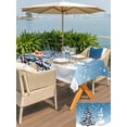 thumbnail image 4 of Outdoor Tablecloth with Umbrella Hole and Zipper, Sky Blue Christmas Rectangle Table Cloth 60x120 Inch Waterproof Tablecloth, Snowman Pine Tree Ball Snowflakes Picnic Table Cover for Patio Camping, 4 of 7