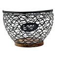 thumbnail image 1 of Cesta para huevos de gallina, soporte para huevos, contenedor multiusos con base de madera, decorativa. Negro L, 1 of 9