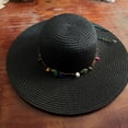 thumbnail image 3 of MEICHEN Sun Hat for Graceful Ladies Fashion Hat Women's Summer Beach Hat Women's Korean Style All Summer Women's Fashion Large Brim Colored Stone Sunshade Hat Women's Accessories Black, 3 of 3