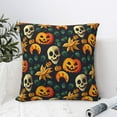 thumbnail image 6 of Rateoe Halloween Skull Pattern Throw Pillow Cover Premium Pillow Stuffer Sham Square for Decorative Cushion Bed Couch Sofa(Pillow insert not included), 6 of 8