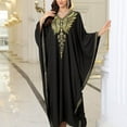 thumbnail image 4 of TMOYZQ Swimsuit Cover Ups for Women Embroidered Kaftan Dresses Beach Blouse Cotton Loungewear Gold Embroidered Holiday Robe, 4 of 5