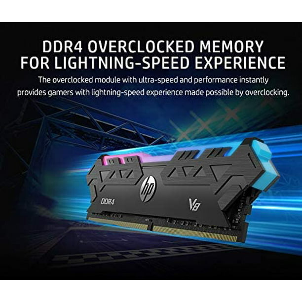 HP V8 32GB (16GBx2) RGB RAM MHz DDR4 CL18 1.35 Desktop Computer Gaming LED Memory Kit - 8MG07AA#ABC - Walmart.com