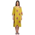 thumbnail image 1 of Moomaya Cotton Sleepwear For Ladies Printed Round Neck Button Placket Nightdress, 1 of 6