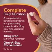 Celebrate Vitamins CelebrateONE 18 Once Daily Bariatric Multivitamin with Iron Chewables, 18 mg of Iron, Black Cherry, 90 count