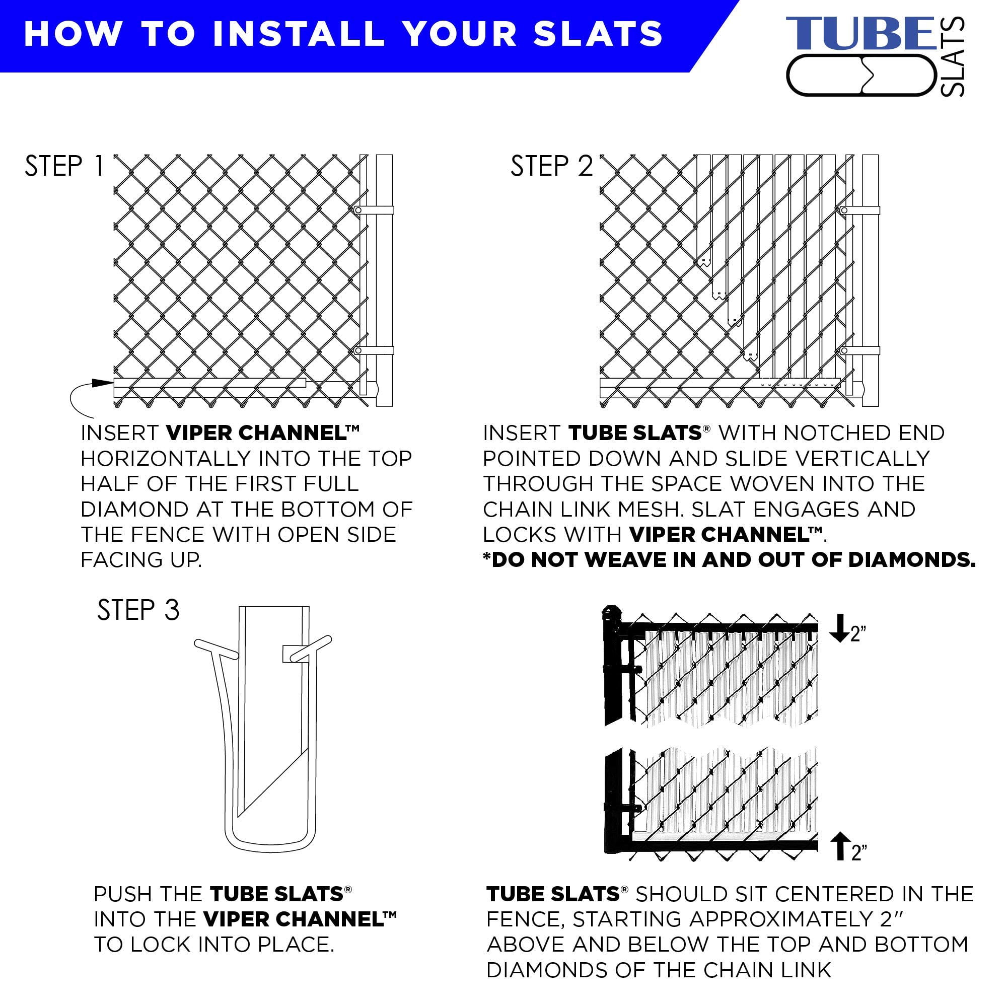 Privacy Slats for Chain Link Fence, Vertical Bottom-Locking Inserts for 6' Height, White, UV-Resistant HDPE, Easy Installation