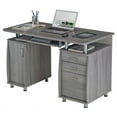 thumbnail image 6 of Pemberly Row 48"W Wood Computer Desk with Storage in Gray, 6 of 11