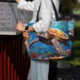 thumbnail image 5 of Lafuoo Colorful Underwater Sea Turtle Pattern Large Capacity Beach Travel Bag, Zipper Pocket Handbag Shoulder Bag, Suitable for Beach, Pool, Gym-One Size, 5 of 5