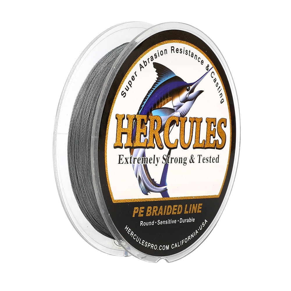HERCULES Super Strong 300M 328 Yards Braided Fishing Line 40 LB Test for Saltwater Freshwater PE Braid Fish Lines 4 Strands - Grey, 40LB (18.1KG), 0.32MM