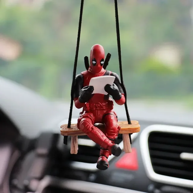 Figuras de acción de Deadpool liuruiping colgante de espejo retrovisor 8cm modelo de Anime