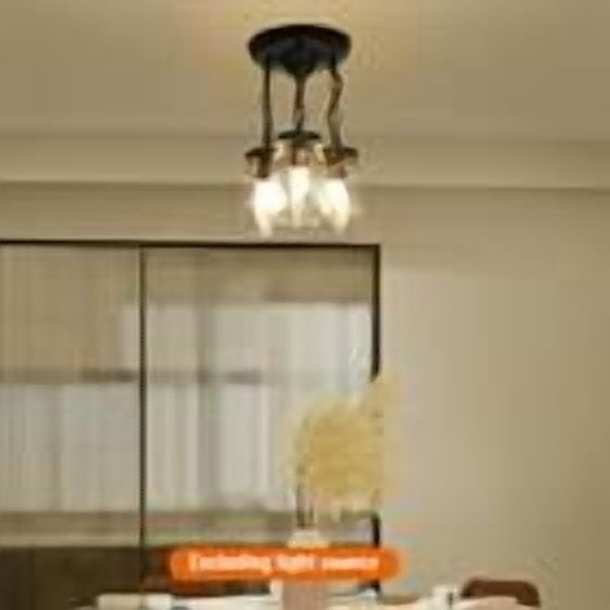 Farmhouse Chandelier Mason Jar Hanging Pendant Loft Light Ceiling Lamp 3-Lights  Suitable for a Bedroom, Bathroom, Dining Room,etc.