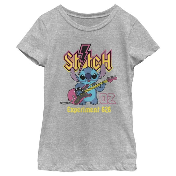Girl's Lilo & Stitch Rocker Experiment 626 Graphic Tee Athletic Heather Medium