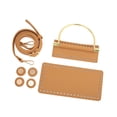 thumbnail image 4 of Bolso de ganchillo de cuero sintético DIY con correa ajustable y asa para monedero o cartera. Marrón, 4 of 9