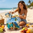 thumbnail image 4 of LEFXSMR Beach Bags for Women, Large Beach Bags Waterproof Sandproof Vacation Style, Portable Canvas Tote Bag for Swim Pool & Outdoor Use, 4 of 6