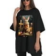 thumbnail image 4 of Plus Size Shirt for Women Black Tops for Women Oversized Short Sleeves Shirt for Women Easter T Shirt Crewneck Shirt for Women XL, 4 of 5