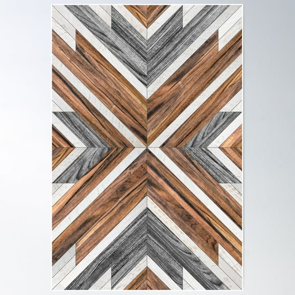 Urban Tribal Pattern No.4 - Wood Poster Wall Art, Modern Wall Decor For Living Room Bedroom, 8x12 UNFRAMED