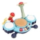 thumbnail image 4 of Juego de batería para niños pequeños, electrónico, multifuncional, seguro, de colores brillantes, instrumentos para bebés con micrófono, juguete de regalo para niños, 4 of 15