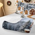 thumbnail image 4 of Erosebridal Xmas Gingerbread Twin Quilt Set 2 Pieces,Merry Christmas Twin Coverlet Set,White Green,1 Bedspread and 1 Pillowcase, 4 of 7