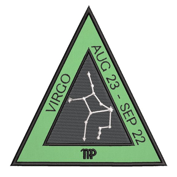Virgo Horoscope 4 Inch Iron Or Sew On Embroidered Fabric Badge Patch Astrology, Zodiac Iconic Series