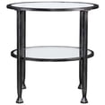 thumbnail image 4 of Home Square Jaymes Round Glass Top Metal End Table in Black - Set of 2, 4 of 8