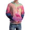 thumbnail image 5 of Pink Flamingo Paradise 3d Sweatshirts Hoodie Fashion Casual Personality Men's Women Street Hoodie Pullovers Long Sleeve Comfortable Top, 5 of 6