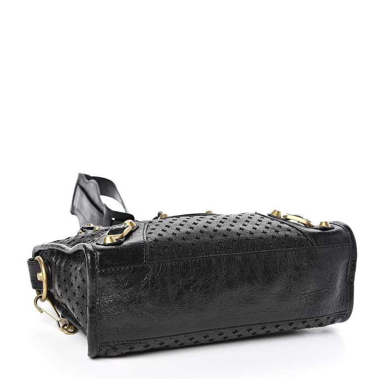 Balenciaga Classic City Black Leather Perforated Mini Satchel Bag 501065 -  BrandConscious Authentics