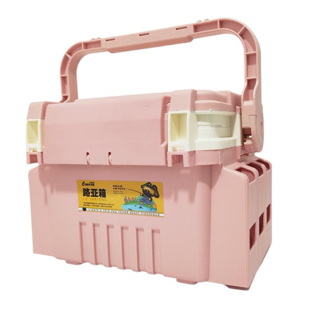 Caja de barril de pesca Caja de anzuelos de señuelos de pesca duraderos para artes de pesca (S rosa)