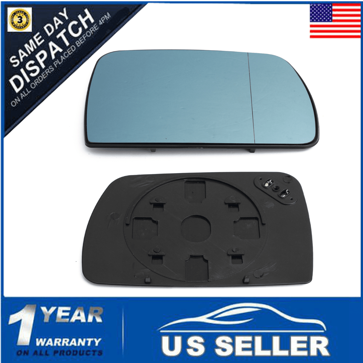 TT LEFT SIDE Wing Mirror Glass Silver Convex 2007 to 2010
