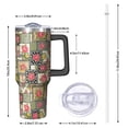 thumbnail image 2 of 40oz Pioneer Flower Floral Print Pattern Insulated Tumbler with Handle, BPA-Free Leak Proof Lid and Straws, Double Wall Vacuum, Hot 12h/Cold 34h, 2 of 6