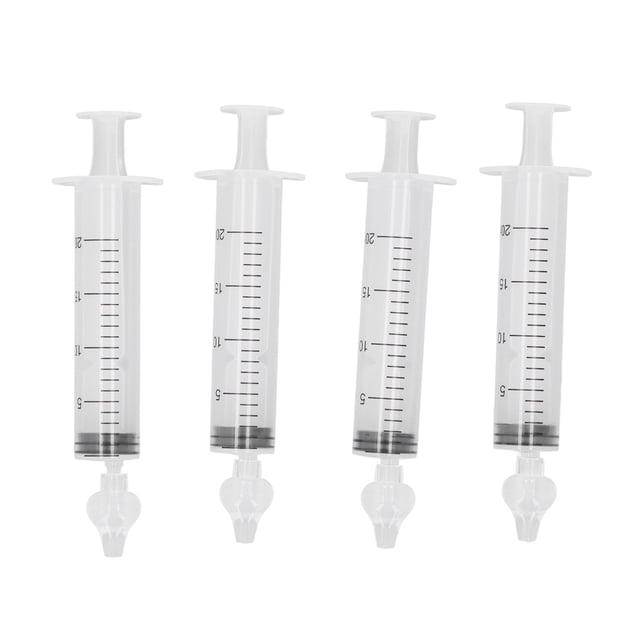 Aspirador nasal para bebés (4 unidades, 20 ml), jeringa, irrigador nasal profesional, portátil y versátil.