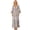 Multicolor, variant on Women's Printed Tassel Tie V Neck Tiered Dress with Sheer Details and Opaque Stretch Fabric 60% Polyester Occasion