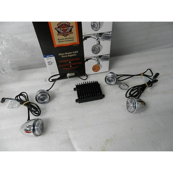 NOS NEW OEM HARLEY LED CLEAR MINI BULLET TURN SIGNAL KIT 69476-07