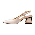 thumbnail image 3 of Ninety Union Blake Metallic Trim Block Heel Slingback, Beige, 10, 3 of 5