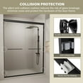 thumbnail image 6 of Wiilayok 56-60 in. W x 72 in. H Double Sliding Shower Door, Semi-frameless Bypass Bathroom Sliding Door with 1/4" (6mm) Tempered Glass for Walk-in Shower, Matte Black, 6 of 8