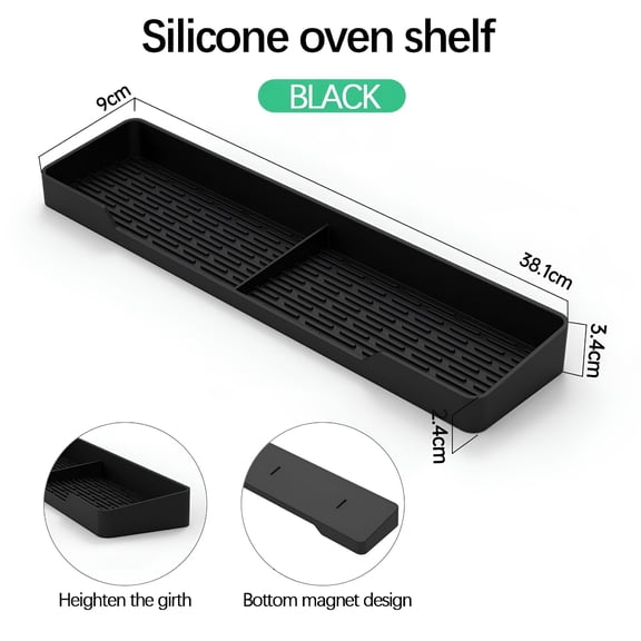 ACDANC 15In Stove Top Magnetic Shelf,Kitchen Organizer Over Stove Magnetic Spice Rack,Kitchen Decor Organization Storage Accessories