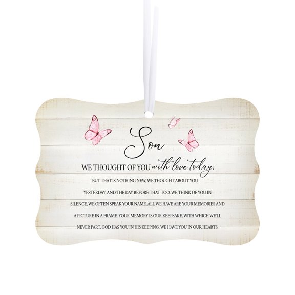 LifeSong Milestones Scalloped Memorial Ornaments Christmas Decorations for Tree - Son, We Thought of You
