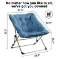 thumbnail image 2 of Comfy Saucer Chair for Adults, Soft Faux Fur Folding Lounge Chair for Bedroom Living Room Dorm Rooms Flexible Reading Chair for Teens Kids, X-Large Foldable Chair (Faux Fur-Blue), 2 of 5