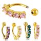 thumbnail image 5 of botón colgante para , joyería para de cuerpo, cristal morado Zulema Anillo En El Ombligo, 5 of 8