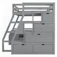 thumbnail image 4 of Full Size Plywood Loft Bed with 7 Drawers 2 Shelves and Desk - Gray (Sturdy & Storage-Friendly for Bedroom), 4 of 19