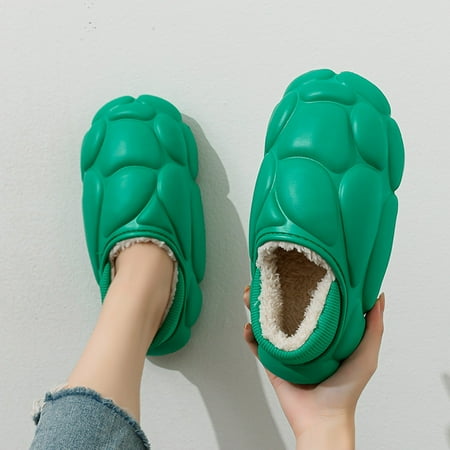 

Gubotare Fuzzy Slippers Women Women Fuzzy Wool-Like House Shoes with Memory Foam Gift for Women Ladies Slippers Indoor Outdoor Anti-Skid Rubber Sole Green 8.5