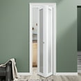 thumbnail image 2 of 28" x 80" Frosted Glass Bifold Doors with Hardware Kit & Knob, Solid Core MDF Wood, Interior Folding Door for Closet, Pantry Door, White Wood Texture Surface, 2 of 10