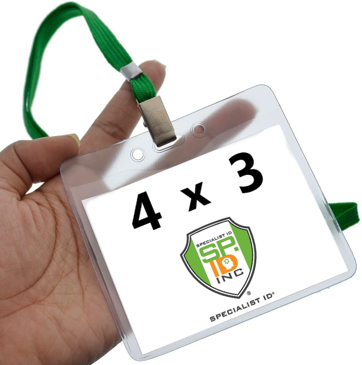 Clear 4 X 3 Horizontal Convention Size Vinyl Badge Holder (P/N