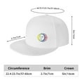 thumbnail image 4 of TEQUAN Flat Brim Hat Snapback Hats, Sun Light Face Pattern Adjustable Men Baseball Cap (White), 4 of 6