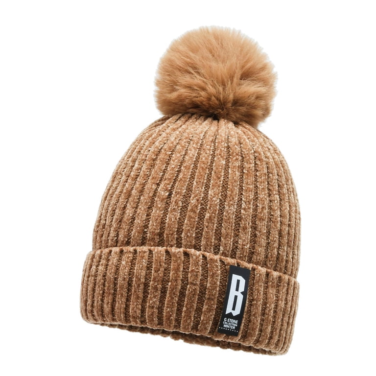 Womens Winter Knitted Beanie Hat Warm Fleece Lined with 