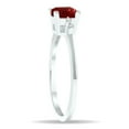 thumbnail image 3 of SZUL Women's Garnet and Diamond Sparkle Ring in 10K White Gold, 3 of 5