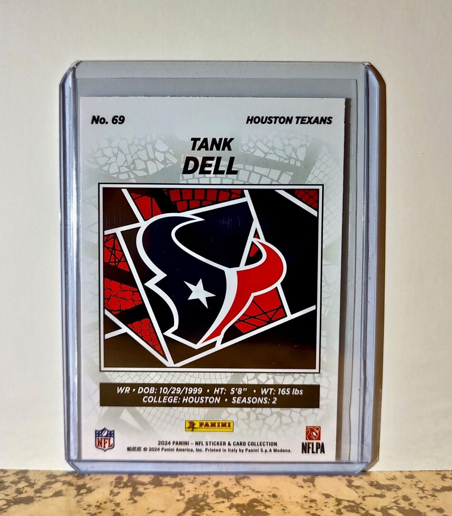 Tank Dell 2024 Panini NFL 69 Silver Foil Sticker Card Houston Texans