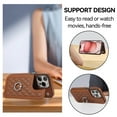 thumbnail image 5 of Dteck Crossbody Strap Wallet Case for iPhone 15 Pro,Magnetic Leather Card Slots Pocket Case Shockproof Ring Holder Stand Cover with Shoulder Strap,Brown, 5 of 8