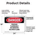 thumbnail image 2 of (2 Pack) Propane Flammable No Smoking No Open Flame OSHA Danger Sign 24 Inch X 18 Inch Plastic Sign, Weather Resistant, UV Protected for Workplace, Business, and Construction Site, Made, 2 of 8