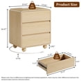 thumbnail image 6 of Aufeile 3 Drawer Nightstand with Charging Station, Modern Curved Night Stand with Hidden Handles, Bedside Table for Bedroom, Natural, 6 of 9
